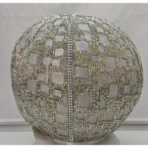 Disco Ball Embellished Beaded 9" Round Pillow Glam Contemporary Bella Lux TJ MAX